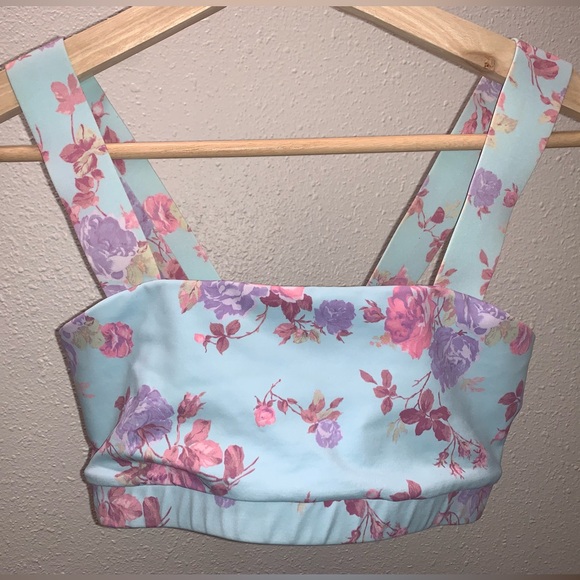 LOVESHACKFANCY x Beach Riot Intimates Floral Sports Bra Top S - Picture 2 of 7